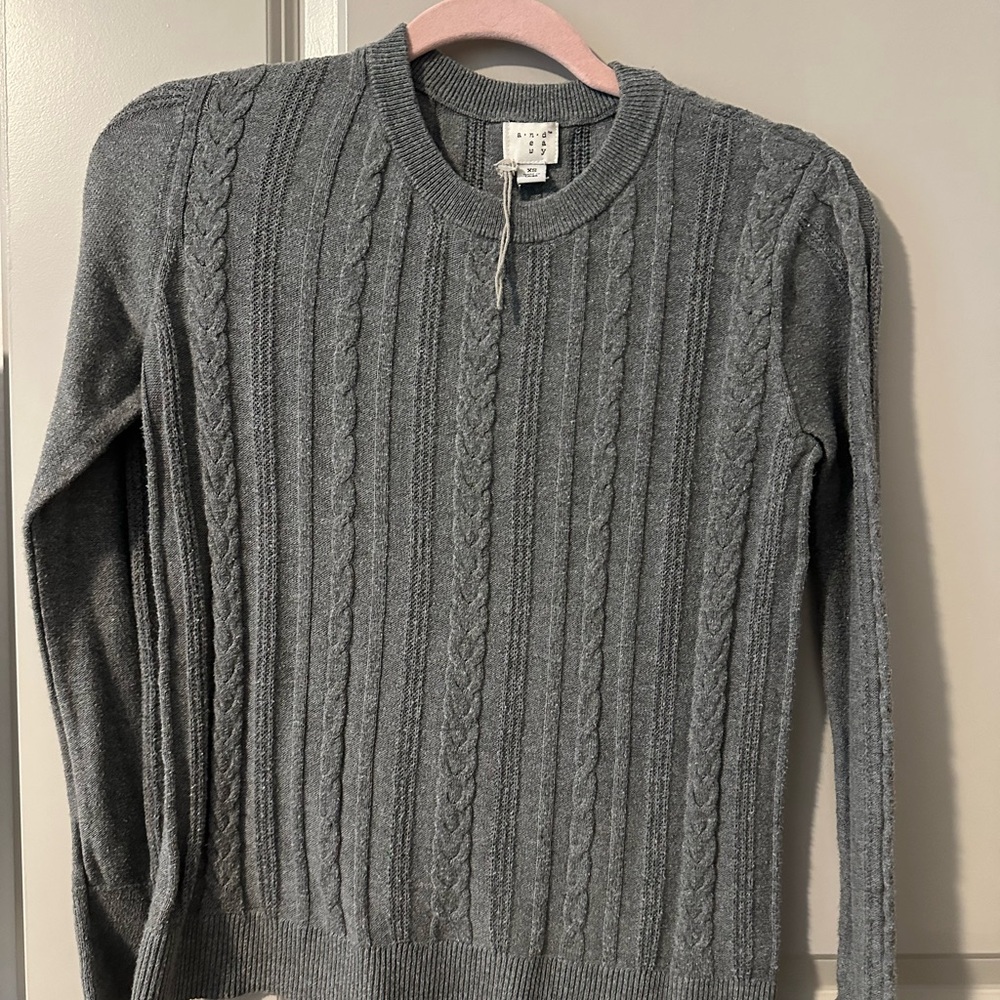 a new day. Charcoal Cable Knit Sweater